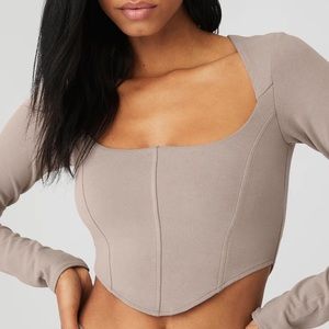 Alo Yoga Soft Sculpt Long Sleeve Taupe XS